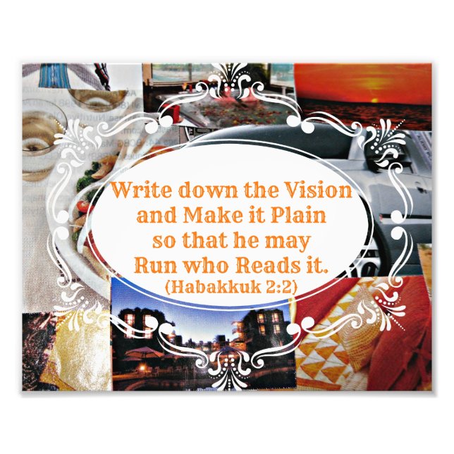 Vision board with Bible verse Write down the Visio Photo Print (Front)