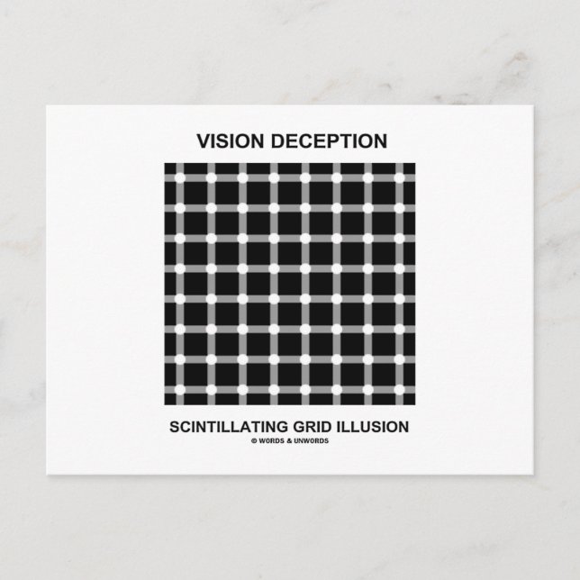 Vision Deception Scintillating Grid Illusion Postcard (Front)