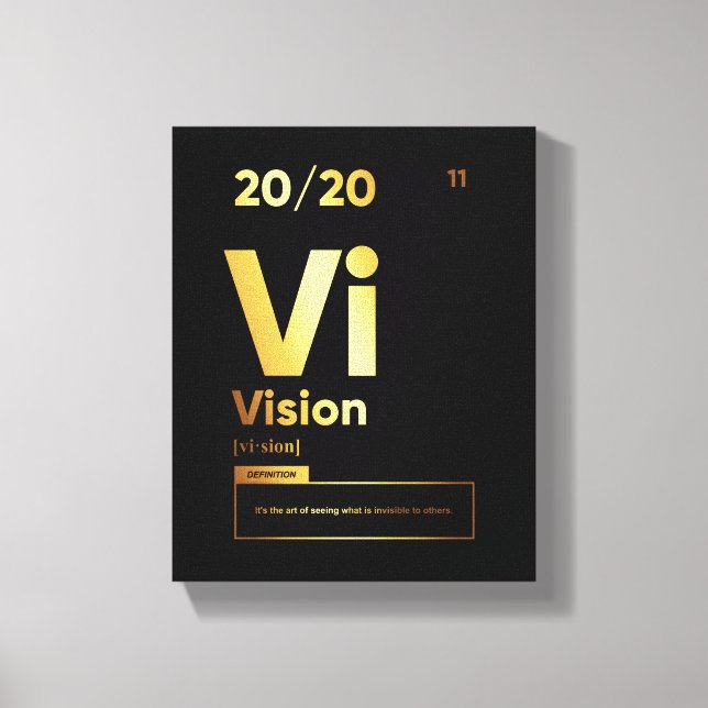 Vision Definition | Motivational Quote Wall Art (Front)