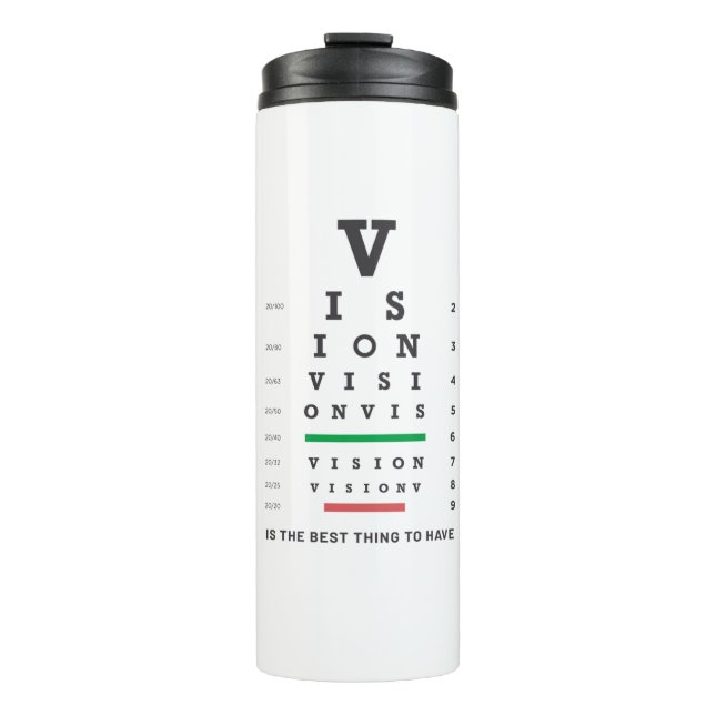 Vision eye chart thermal tumbler (Front)