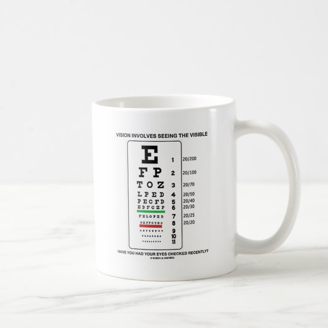 Vision Involves Seeing The Visible (Snellen Chart) Coffee Mug (Right)
