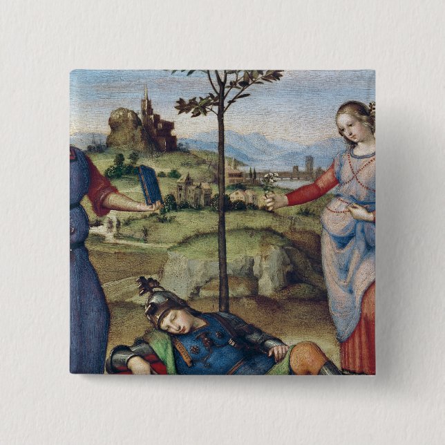 Vision of a Knight, c.1504 2 Inch Square Button (Front)