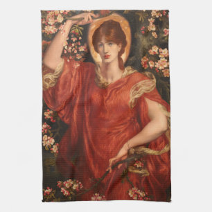 Vision of Fiammetta (by Dante Gabriel Rossetti) Kitchen Towel
