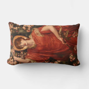 Vision of Fiammetta (by Dante Gabriel Rossetti) Lumbar Pillow