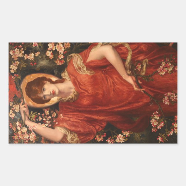 Vision of Fiammetta (by Dante Gabriel Rossetti) Sticker (Front)