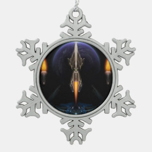 Vision Of Flight Black Pewter Snowflake Ornament