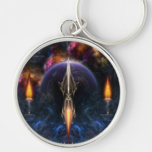Vision Of Flight Fractal Art Keychain