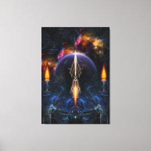 Vision Of Flight Fractal Art Wrapped Canvas Print