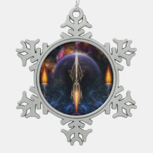 Vision Of Flight Pewter Snowflake Ornament