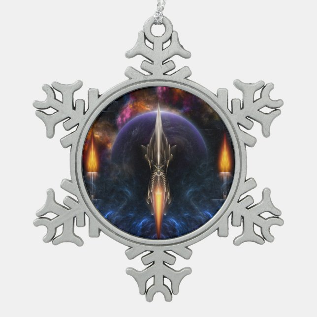 Vision Of Flight Pewter Snowflake Ornament (Front)