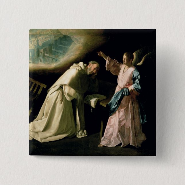 Vision of St. Peter Nolasco, 1629 2 Inch Square Button (Front)