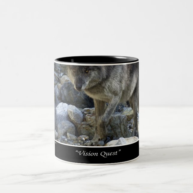 Vision Quest Grey Wolf Mug (Center)