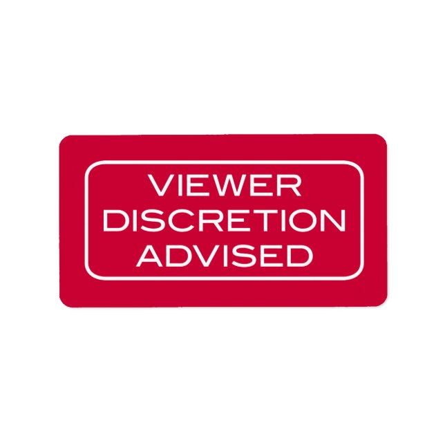 Visionneuse DIscretion conseillée Étiquette foncé (Devant)