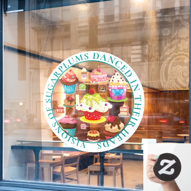 Visions of Sugarplums Danced in their Heads  Window Cling (Cafe Window)