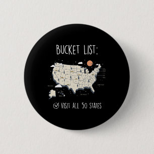 Visit All 50 States 2 Inch Round Button