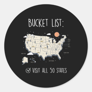 Visit All 50 States  Classic Round Sticker