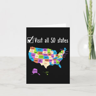 Visit All 50 States Gift Usa Bucket List  Card