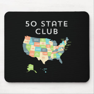 Visit All 50 States Shirt Mouse Pad