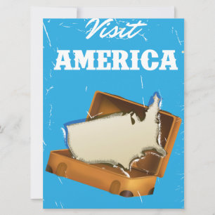 Visit america Retro old travel poster