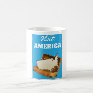 Visit america Retro old travel poster Coffee Mug