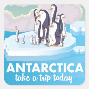 Visit Antarctica  Vintage travel poster Square Sticker
