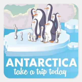 Visit Antarctica Vintage travel poster Square Sticker
