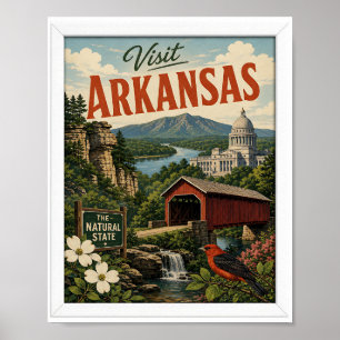 Visit Arkansas Travel Vintage Poster