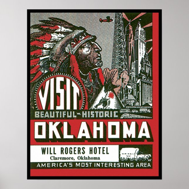 Visit Beautiful Historic Oklahoma Poster (Front)