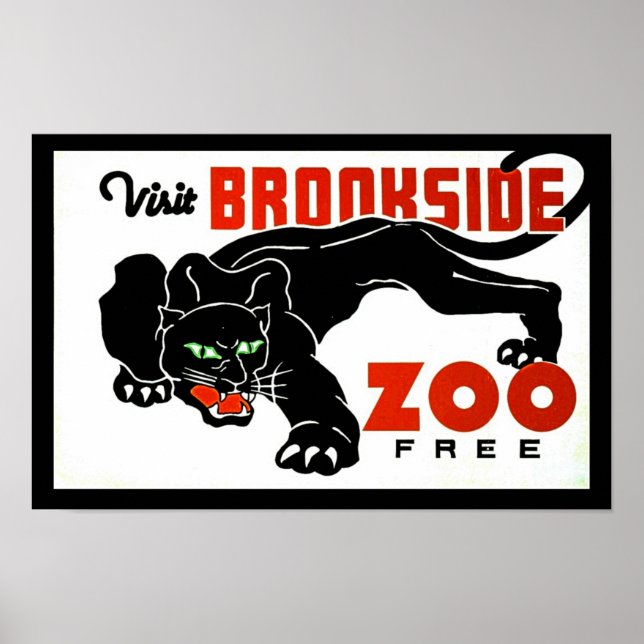Visit Brookside Zoo Free - WPA Poster with Panther (Front)