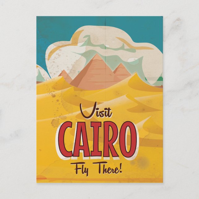 Visit Cairo Egypt vintage travel poster Postcard (Front)