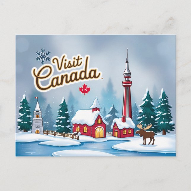 Visit Canada In Winter Postcard (Front)