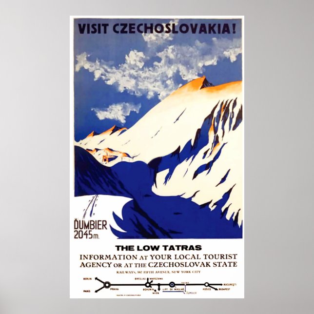Visit Czechoslovakia Poster (Front)