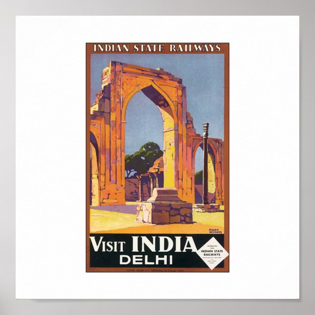 Visit Delhi Travel Poster (Front)