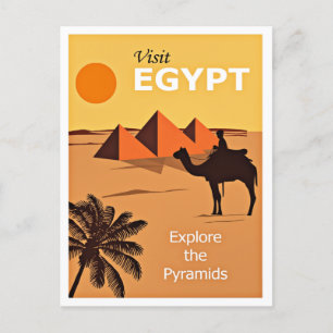 Visit Egypt, vintage travel poster, Postcard