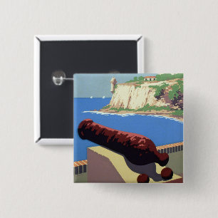 Visit El Morro Fortress, Puerto Rico, Old San Juan 2 Inch Square Button