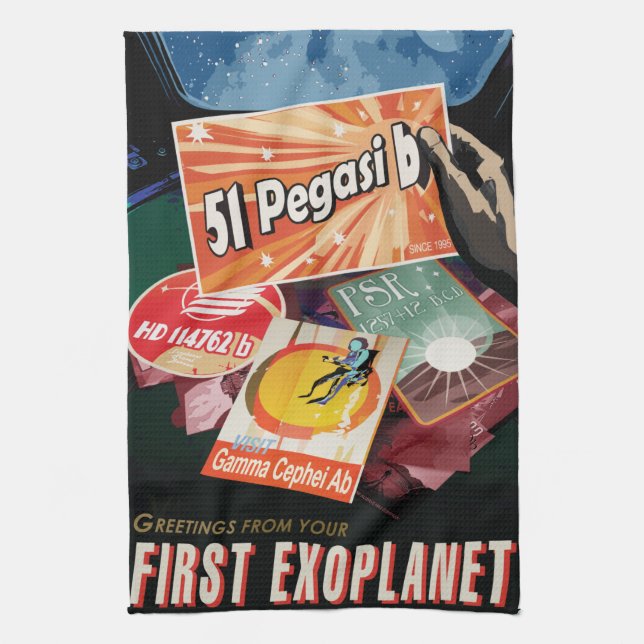 Visit First Exoplanet Found Outside Solar System  Kitchen Towel (Vertical)
