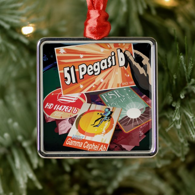 Visit First Exoplanet Found Outside Solar System  Metal Ornament (Tree)