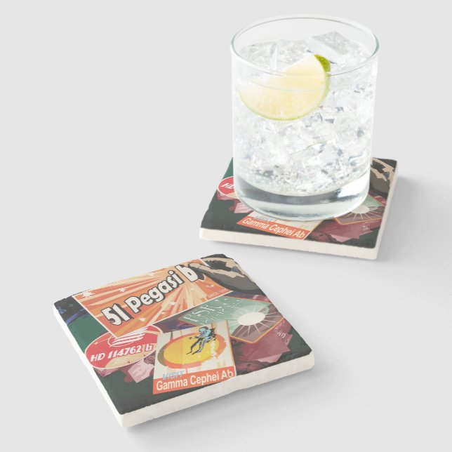 Visit First Exoplanet Found Outside Solar System  Stone Coaster (Side)