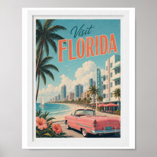 Visit Florida Travel Vintage Poster
