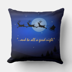 Visit from st Nicholas Night Before Christms Throw Pillow