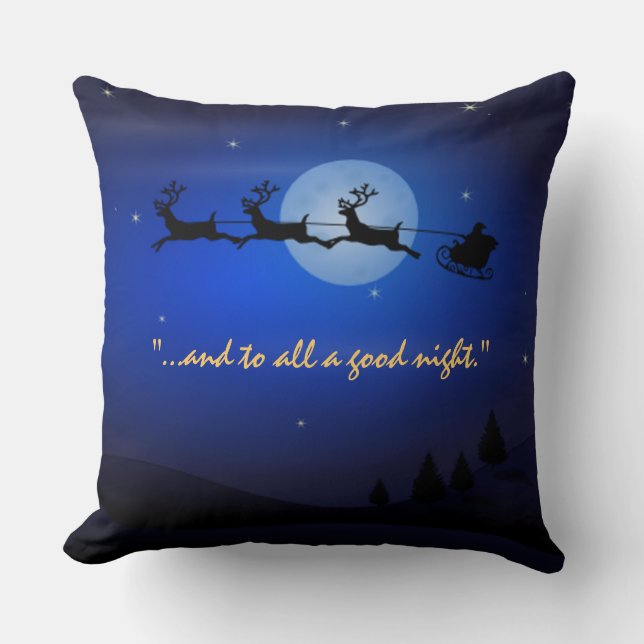 Visit from st Nicholas Night Before Christms Throw Pillow (Front)