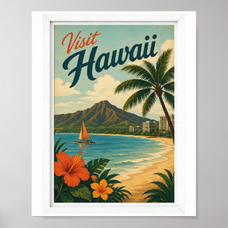 Visit Hawaii Travel Vintage Poster