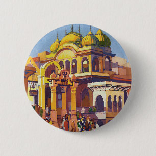 Visit India Muttra 2 Inch Round Button