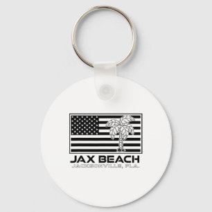 Visit Jacksonville Florida Vacation Usa Flag Palms Keychain