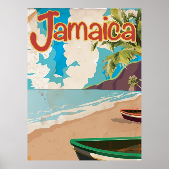 Visit Jamaica Vintage Travel Poster (Front)