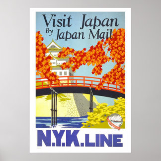 "Visit Japan" Vintage Travel Poster