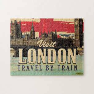 Visit London vintage poster Jigsaw Puzzle