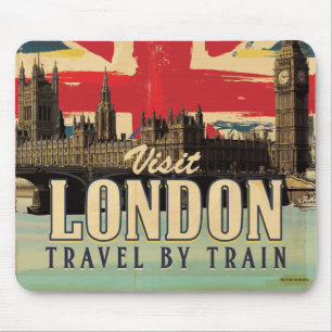Visit London vintage poster Mouse Pad