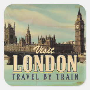 Visit London vintage poster Square Sticker