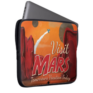 Visit Mars Vintage Poster Laptop Sleeve